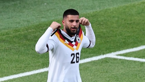 20 June 2026, Canada, Toronto: Soccer, Men, 2026 World Cup, Germany vs. Ivory Coast, Group Stage, Group E, Matchday 2, Toronto Stadium, Deniz Undav (Germany) celebrates after scoring his second goal to make it 2-1. PLEASE NOTE: In accordance with FIFA regulations, these images may be used exclusively for editorial purposes. Commercial use is prohibited. Furthermore, no video-like sequences may be created, and no alterations may be made to the image, either in the foreground or the background. Photo: Christian Charisius/dpa (Photo by Christian Charisius/picture alliance via Getty Images)