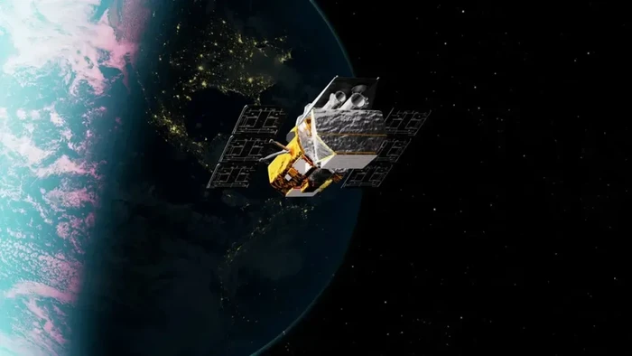 Ilustrasi Neil Gehrels Swift Observatory di orbit
