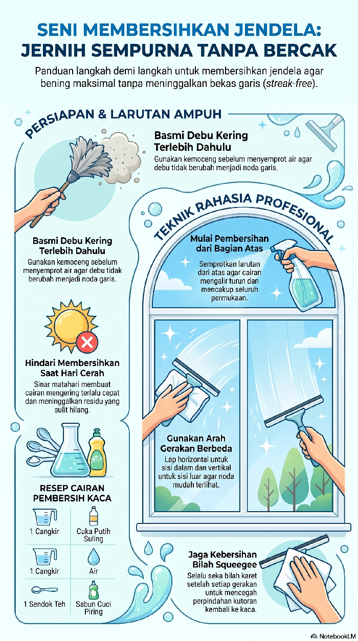 Infografis Membersihkan Kaca Jendela