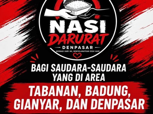 Nasi Darurat Denpasar yang digagas oleh Hyuda, perantau asal Semarang. (akun Threads @Nasidaruratdps)