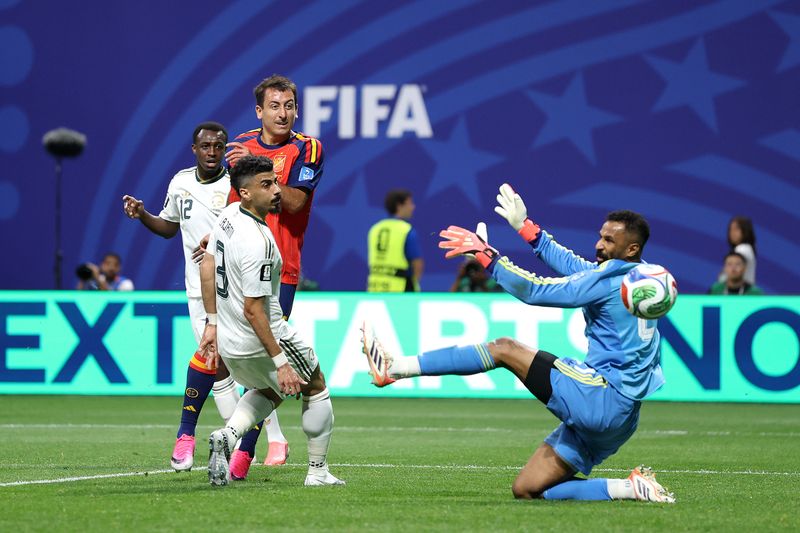 Spanyol vs Arab Saudi ATLANTA, GEORGIA - JUNE 21: Mikel Oyarzabal #21 of Spain scores his team's second goal during the FIFA World Cup 2026 Group H match between Spain and Saudi Arabia at Atlanta Stadium on June 21, 2026 in Atlanta, Georgia. (Photo by Justin Setterfield/Getty Images)