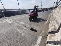 Hati-hati! Girder Flyover Tenggulunan Sidoarjo Renggang dan Berlubang