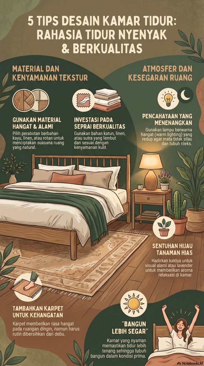 Infografis 5 Tips Desain Kamar Tidur