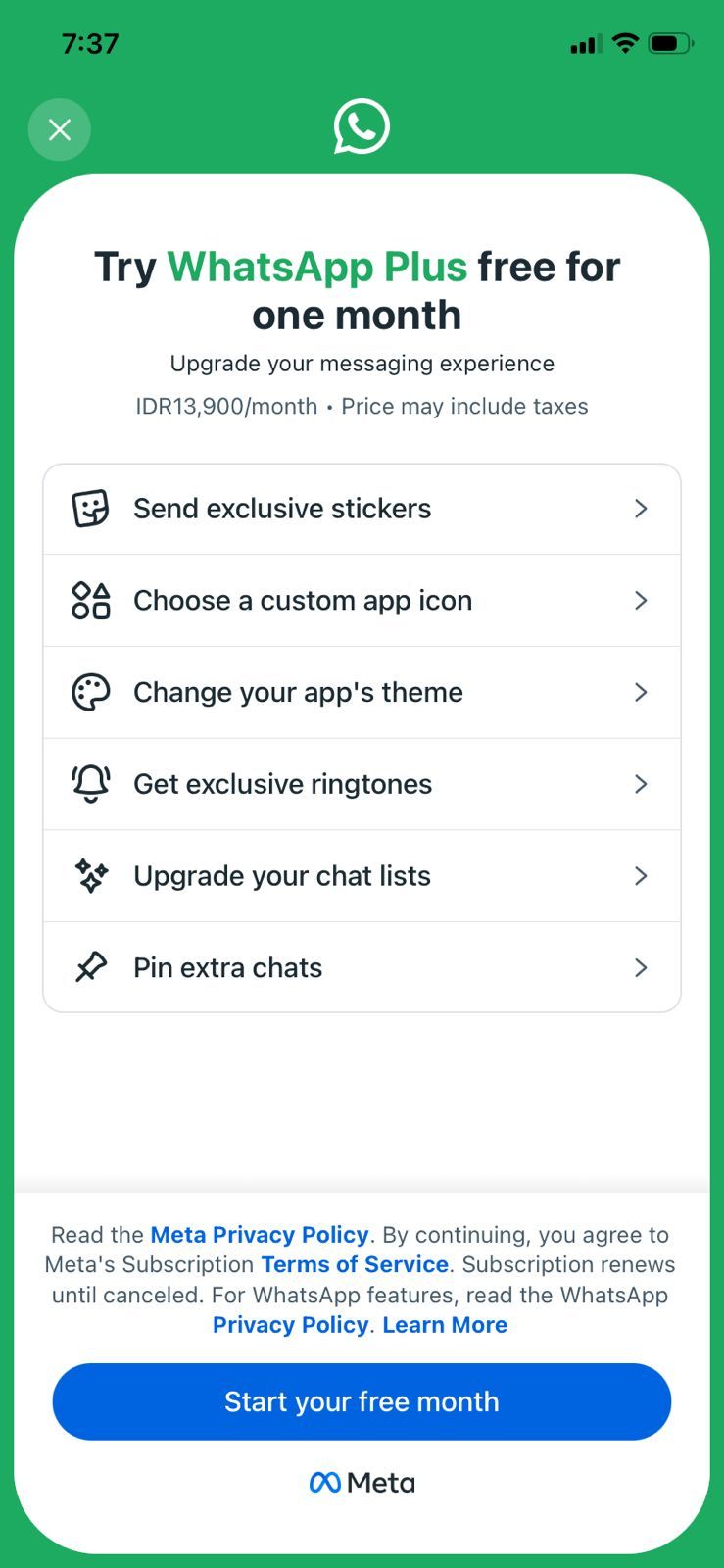 Layanan WhatsApp Plus sudah hadir di Indonesia. (WhatsApp Plus)