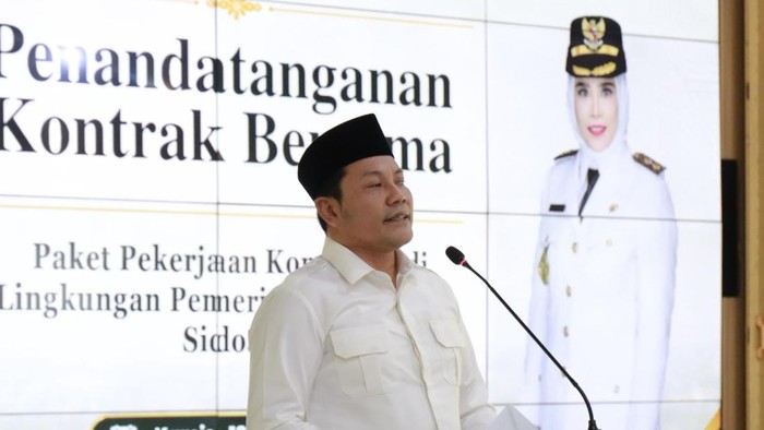 Penandatanganan Kontrak Bersama Paket Pekerjaan Konstruksi di Lingkungan Pemkab Sidoarjo Anggaran 2026.