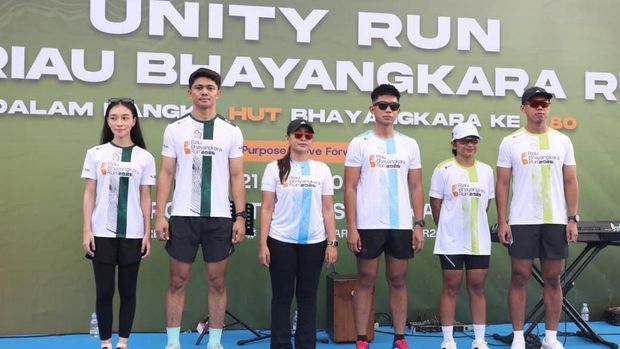 Potret jersey Riau Bhayangkara Run 2026 resmi diluncurkan, pada Minggu (21/6/2026).