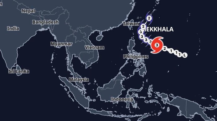 Siklon tropis Mekkhala yang terpantau memasuki wilayah Laut Filipina. Foto: BMKG