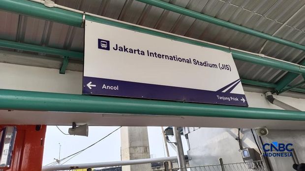 Stasiun Jakarta International Stadium (JIS) di Jakarta, Senin (22/6/2026). Stasiun Jakarta International Stadium (JIS) di Jakarta, Senin (22/6/2026). (CNBC Indonesia/Martyasari Rizky)