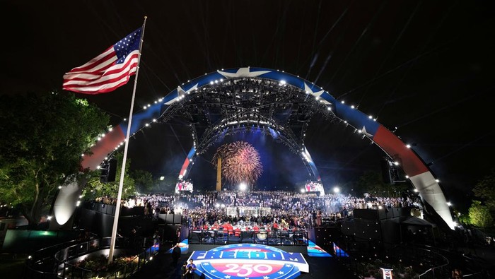 Fireworks explode during UFC Freedom 250, on the South Lawn of the White House, in Washington, D.C., U.S., June 15, 2026,      Jacquelyn Martin/Pool via REUTERS     TPX IMAGES OF THE DAY
