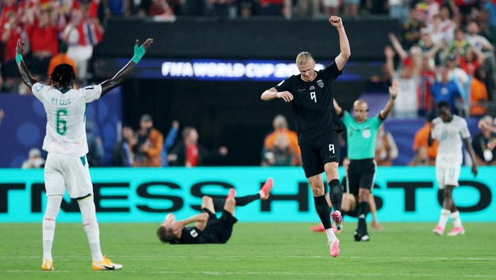 Soccer Football - FIFA World Cup 2026 - Group I - Norway v Senegal - New York/New Jersey Stadium, East Rutherford, New Jersey, U.S. - June 22, 2026 Norways Erling Haaland celebrates after the match IMAGN IMAGES via Reuters/Vincent Carchietta     TPX IMAGES OF THE DAY