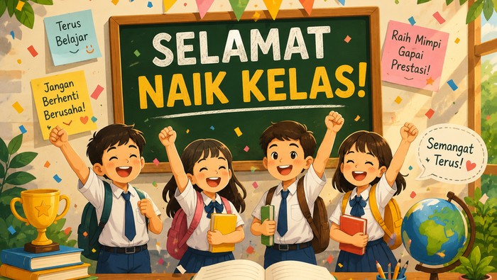 Ilustrasi naik kelas (dibuat dengan AI)