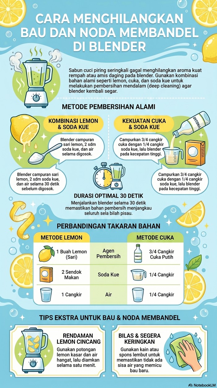 Infografis cara bersihkan blender