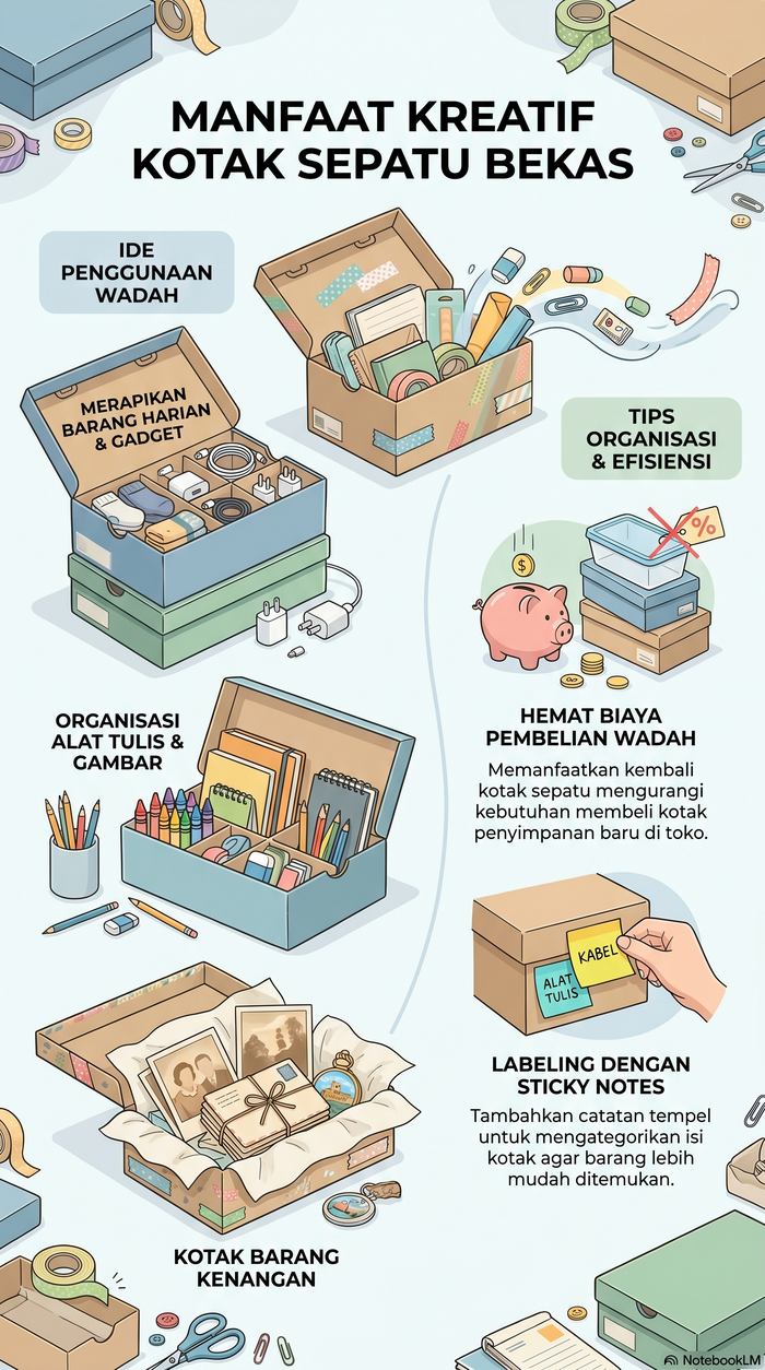 Infografis Memanfaatkan Kotak Sepatu Bekas
