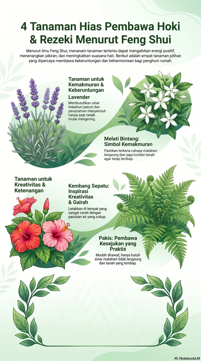 Infografis Tanaman Hias Pembawa Hoki