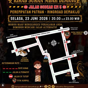 Informasi penutupan di Jalan Godean KM 5. Informasi penutupan di Jalan Godean KM 5.