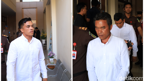 Jero Wage dan Ketut Arta digiring ke ruang tahanan seusai disidang di Pengadilan Negeri Bangli, Selasa (23/6/2026). (Aryo Mahendro/detikBali).