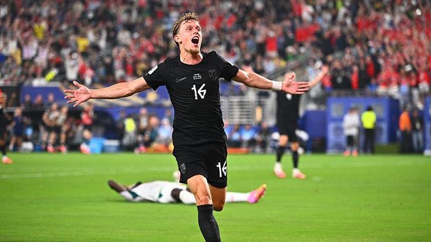 23 June 2026, USA, East Rutherford: Soccer, Men, 2026 World Cup, Norway vs. Senegal, Group Stage, Group I, Matchday 2, New York-New Jersey Stadium, Marcus Pedersen (Norway) celebrates after scoring the 1-0 goal. PLEASE NOTE: In accordance with FIFA regulations, these images may be used exclusively for editorial purposes. Commercial use is prohibited. Furthermore, no video-like sequences may be created, and no alterations may be made to the image, either in the foreground or the background. Photo: Tom Weller/dpa (Photo by Tom Weller/picture alliance via Getty Images)