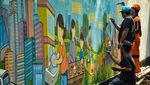 Mural Jakarta Kota Global Sambut HUT Jakarta