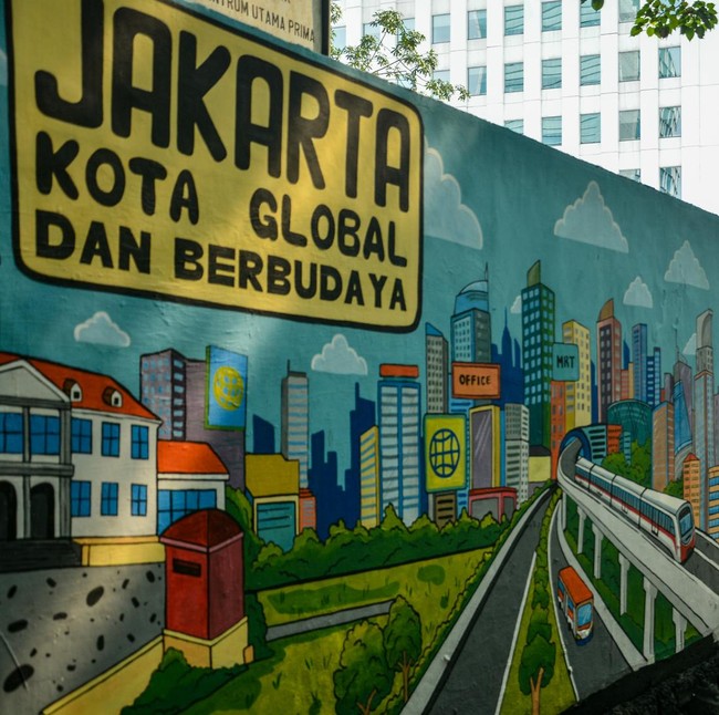 Mural Jakarta Kota Global Sambut HUT Jakarta