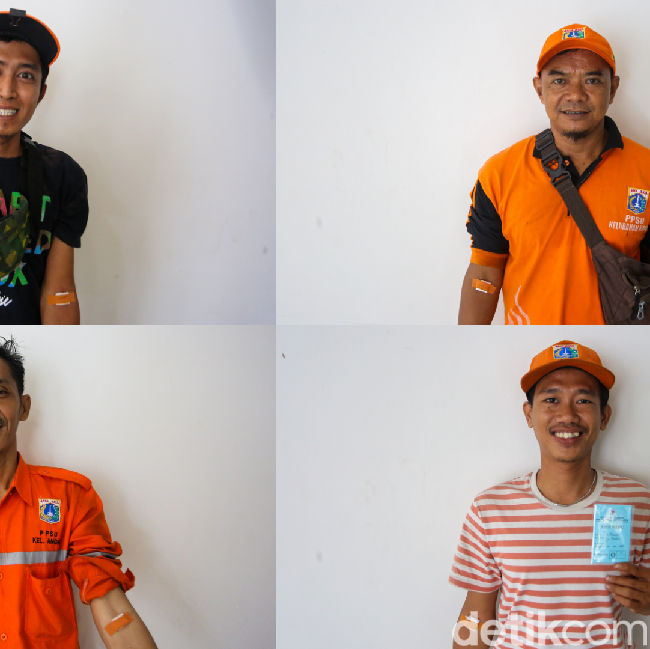 Petugas PPSU Ikut Donor Darah Sambut HUT Jakarta