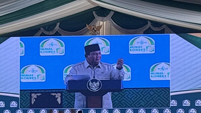 Presiden Prabowo di acara Penutupan Mubes dan Konbes NU 2026 di Bangkalan, Jawa Timur, Selasa (23/6/2026)
