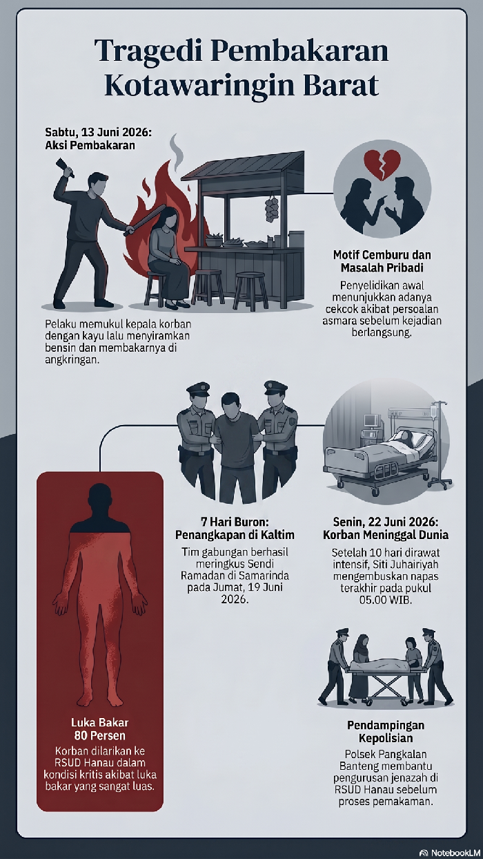 Siti Dibakar Eks Suami di Kobar