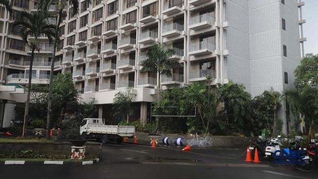 Suasana bangunan Hotel Sultan di Blok 15 Kawasan Gelora Bung Karno (GBK), Jakarta, Selasa (23/6/2026). (CNBC Indonesia/Muhammad Sabki)