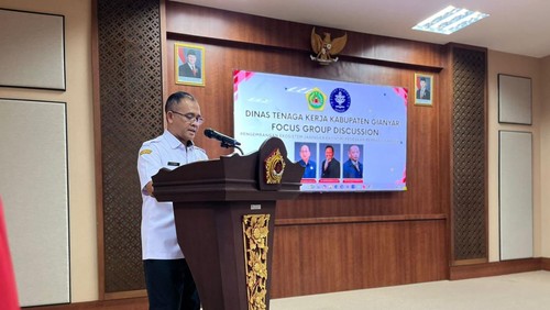 Disnaker Gianyar menyelenggarakan FGD di MPP Gianyar, Rabu (24/6/2026).