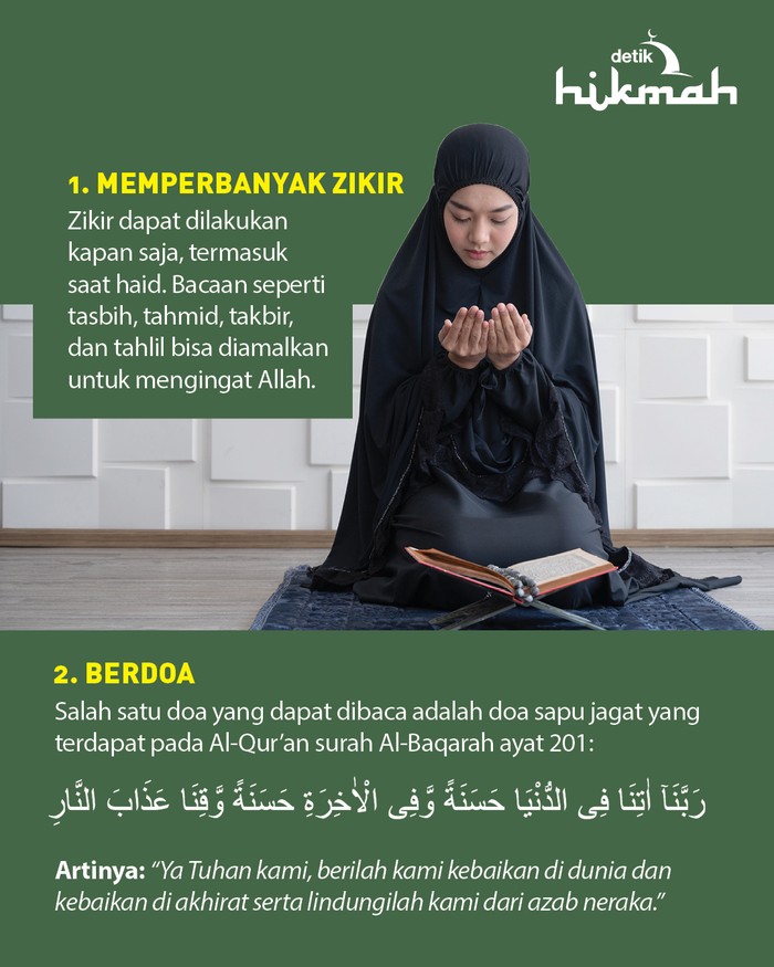Infografis amalan wanita haid di hari Tasua dan Asyura