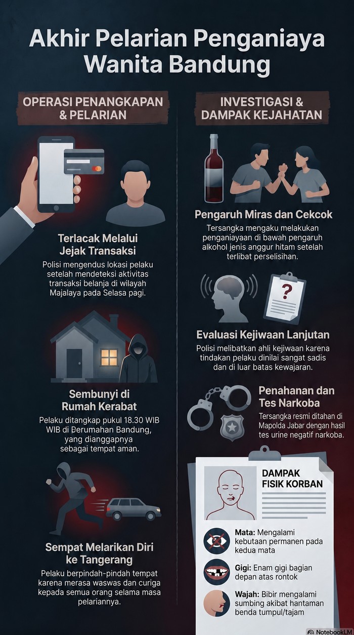 Taufik Hidayat, tersangka penyekapan dan penganiayaan sadis pacar saat ditangkap polisi (dok.istimewa)