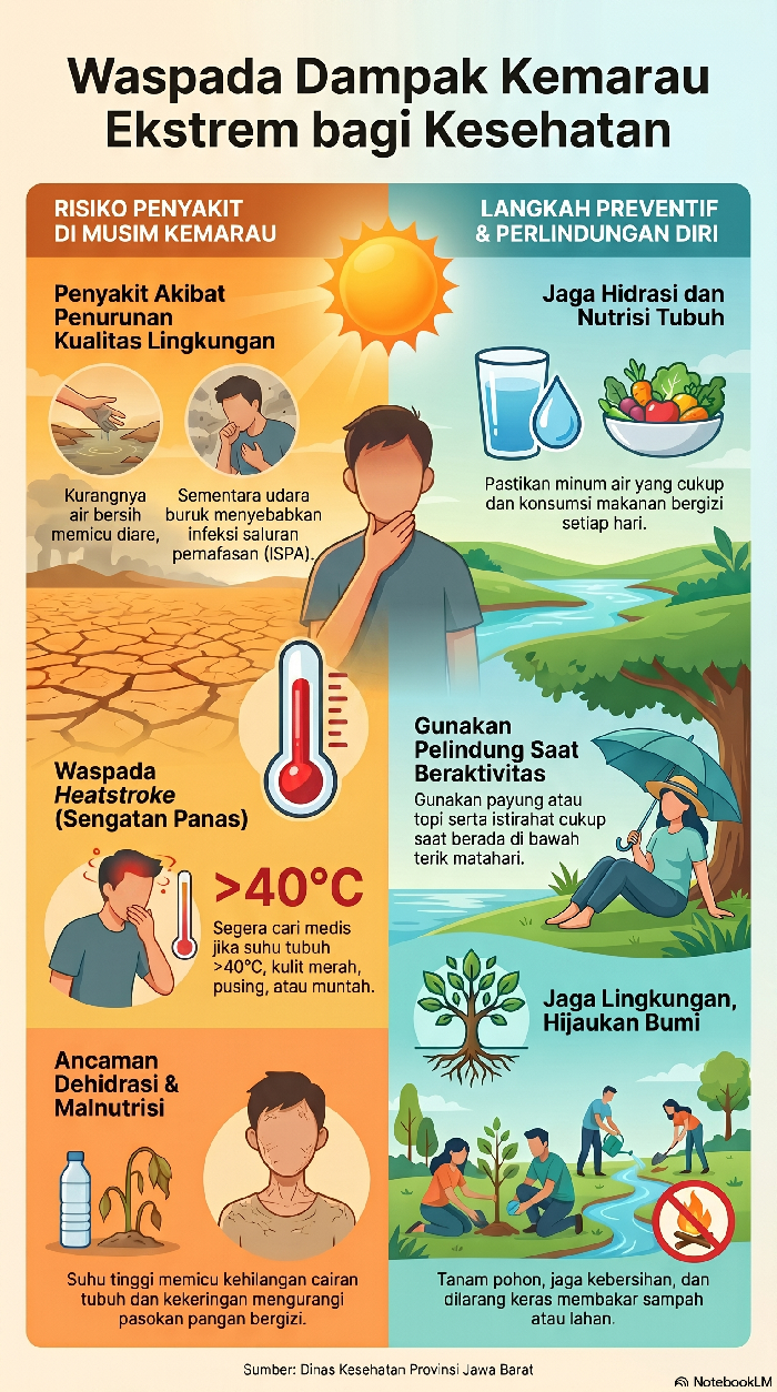 Infografis waspada dampak kemarau ekstrem bagi kesehatan