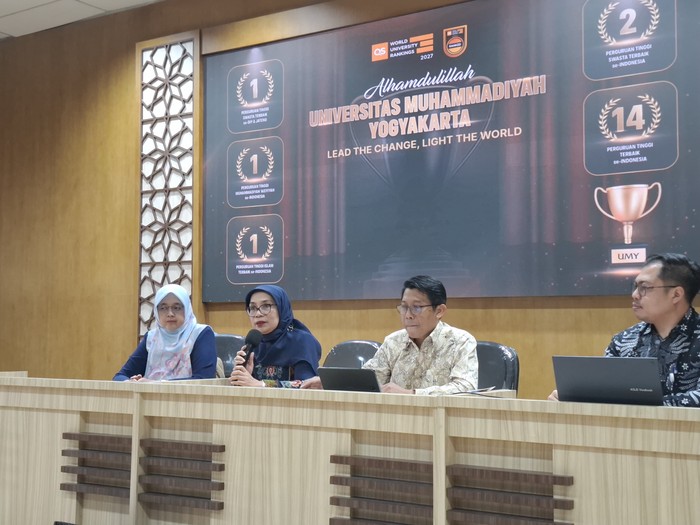 Jumpa pers penyampaian QS World Ranking 2027 di Kampus UMY, Bantul, Rabu (24/6/2026).