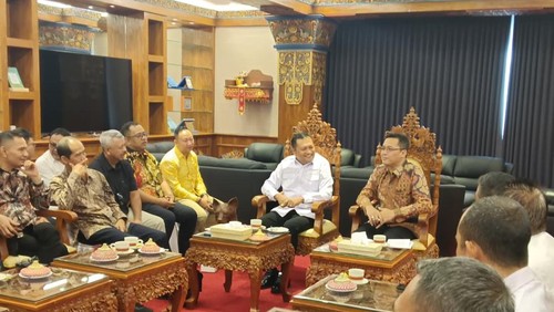Kunjungan Bupati Magelang Grengseng Pamuji dan DPRD Magelang di Kantor Bupati Gianyar, Rabu (24/6/2026). (Dok Pemkab Gianyar)