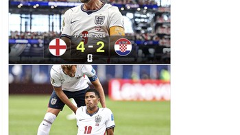 Sudah tampil hebat saat menggilas Kroasia, Inggris tak bisa mengulanginya lawan Ghana. Foto: X.com