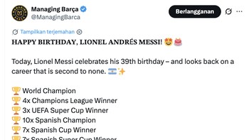 Begitu banyak gelar pribadi, klub, maupun internasional yang telah diraih Messi sejauh ini. Foto: X.com