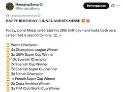 Lionel Messi Genap 39 Tahun, Netizen: Happy Birthday Goat!