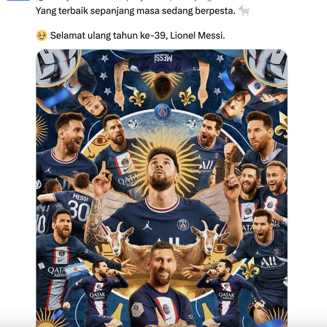 Lionel Messi Genap 39 Tahun, Netizen: Happy Birthday Goat!