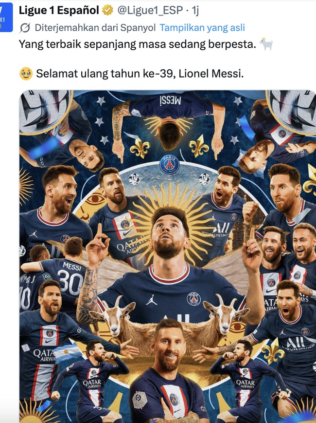 Lionel Messi Genap 39 Tahun, Netizen: Happy Birthday Goat!