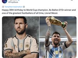 Lionel Messi Genap 39 Tahun, Netizen: Happy Birthday Goat!