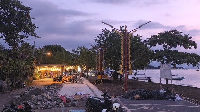 Progres penataan Pantai Lovina, Buleleng, Rabu (24/6/2026). (Wijaya Kusuma/detikBali)