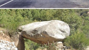Tunnel Rock di Taman Nasional Sequoia, 1952 dan 2020 Foto: Boredpanda
