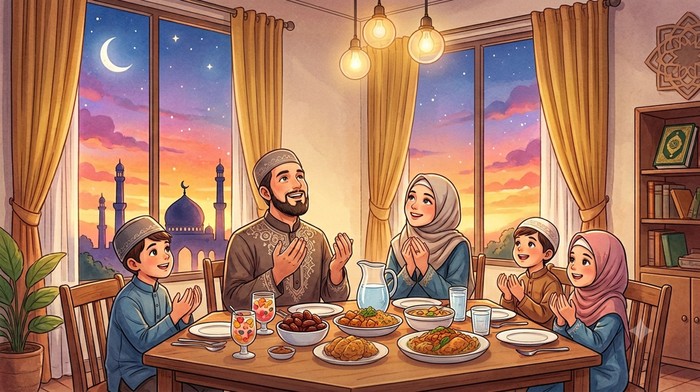 Ilustrasi buka puasa Asyura.