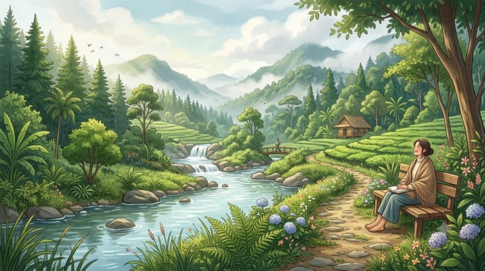 Ilustrasi Wisata Alam di Purwokerto