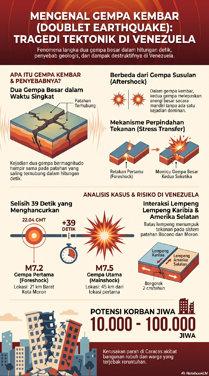 Infografis gempa kembar Venezuela