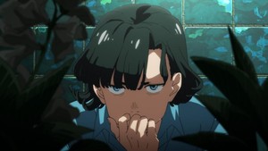 Anime Fool Night menceritakan tentang perjuangan putus asa umat manusia menghadapi krisis kekurangan oksigen akut. Transfloration adalah teknologi bernuansa moral abu-abu yang menanam benih ke dalam tubuh mereka yang berada di ambang kematian, lalu mengubah mereka menjadi Spirit Flowers” atau penghasil oksigen. Foto: Dok.Sunrise dan SHAFT