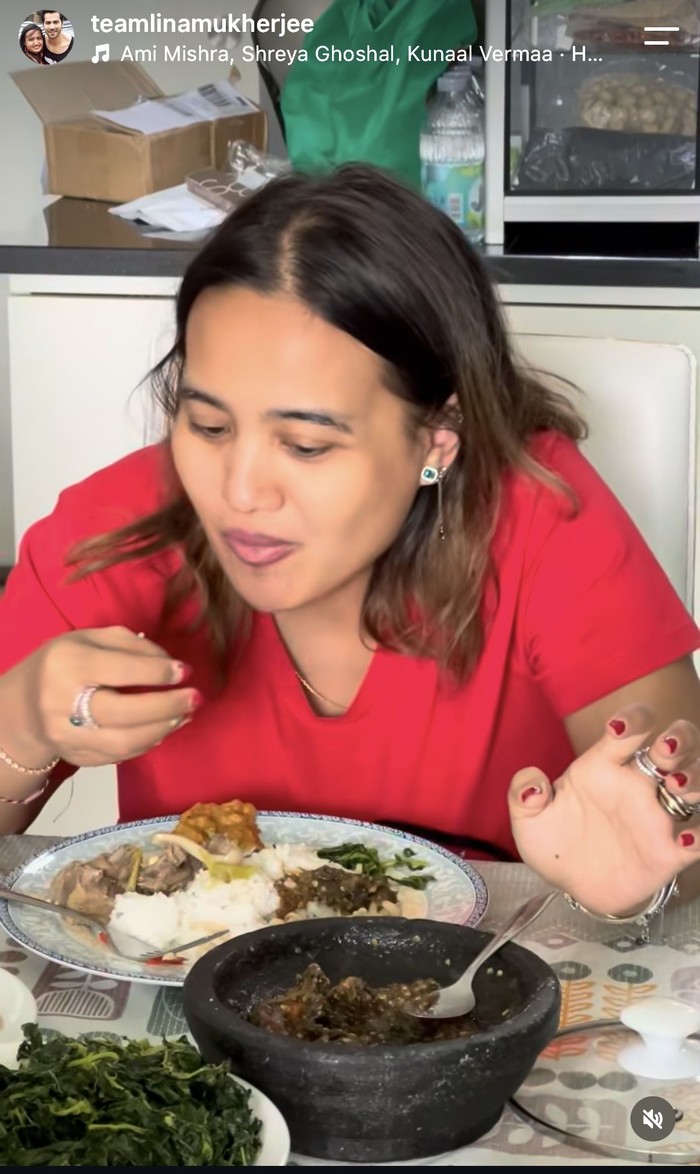 Mesra! Lina Mukherjee Makan Masakan Rumahan hingga Dinner Bareng Suami