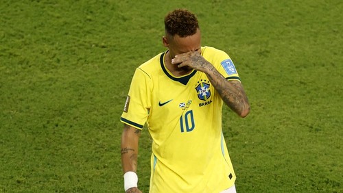 MIAMI GARDENS, FLORIDA - JUNE 24: Neymar Jr #10 of Brazil reacts after the 3-0 win during the FIFA World Cup 2026 Group C match between Scotland and Brazil at Miami Stadium on June 24, 2026 in Miami Gardens, Florida. (Photo by Michael Reaves/Getty Images)