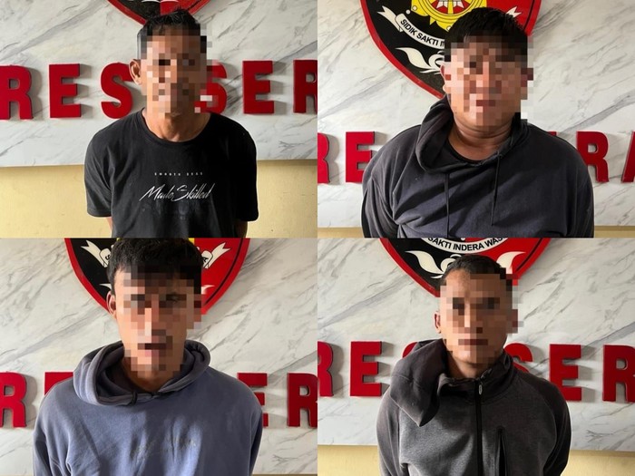 Patroli Polres Serang menangkap empat tersangka maling spesialis congkel jendela rumah warga di Serang dan Tangerang Selatan (Tangsel). (dok Istimewa)
