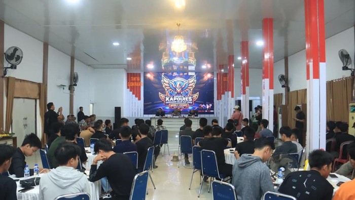 Polres Inhil menggelar Turnamen e-Sports Mobile Legend Kapolri Cup menyambut Hari Bhayangkara ke-80, Kamis (25/6/2026).