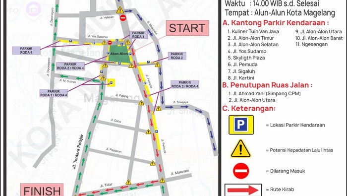 Flyer rekayasa arus lalu lintas (lalin) saat dilangsungkan kirab pamitan Taruna Akmil, Jumat (26/6/2026).